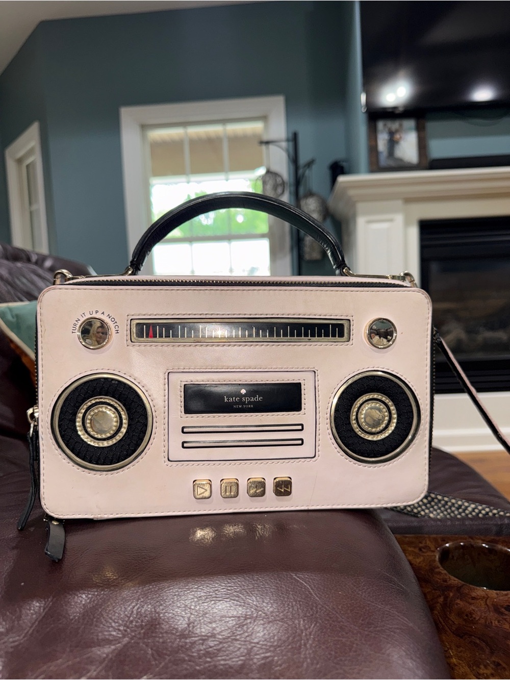 kate spade Pink and Black Radio-Style Crossbody Boombox Bag